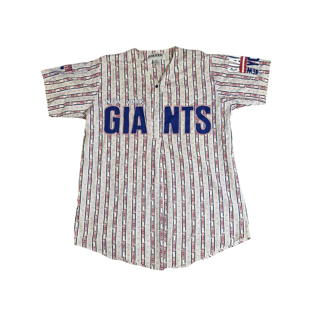 Vintage Esleep New York Giants Dorm Nightshirt OSFA All Over Print Striped Shirt